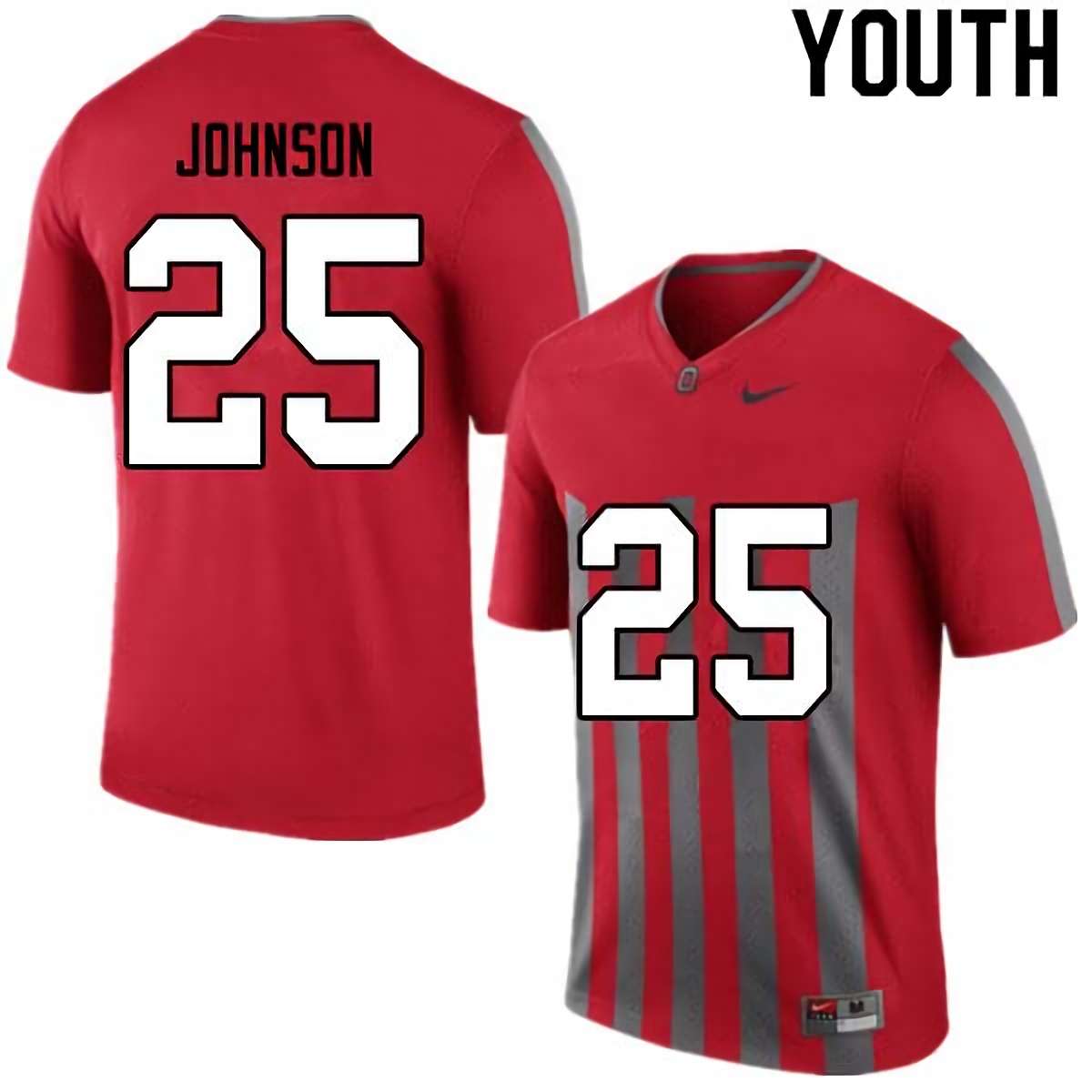 Xavier Johnson Ohio State Buckeyes Youth NCAA #25 Nike Retro College Stitched Football Jersey NJN2156KC